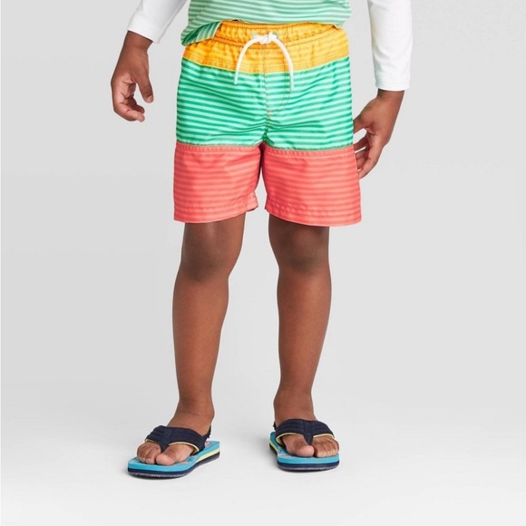 Cat & Jack Multi Colored Boys' Swim Trunks Size 12M. New! - Picture 3 of 5